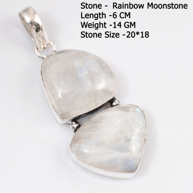 Genuine Moonstone Labradorite Jasper Agate Prehnite Ruby Mohagony Pendant