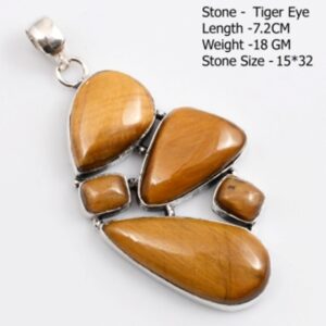 Genuine Tiger Eye Labradorite Jasper Agate Larimar Turquoise Amethyst Pendant