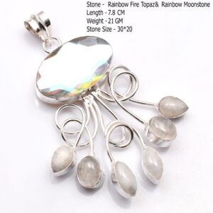 Genuine Citrine Coral Garnet Apatite Rose Quartz  Blue Topaz Peridot Pendant